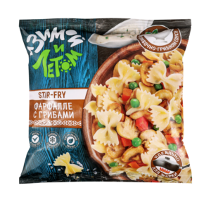 "Состав блюда Фарфалле с грибами в сливочно-грибном соусе"