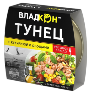 тунец с кукурузой и овощами